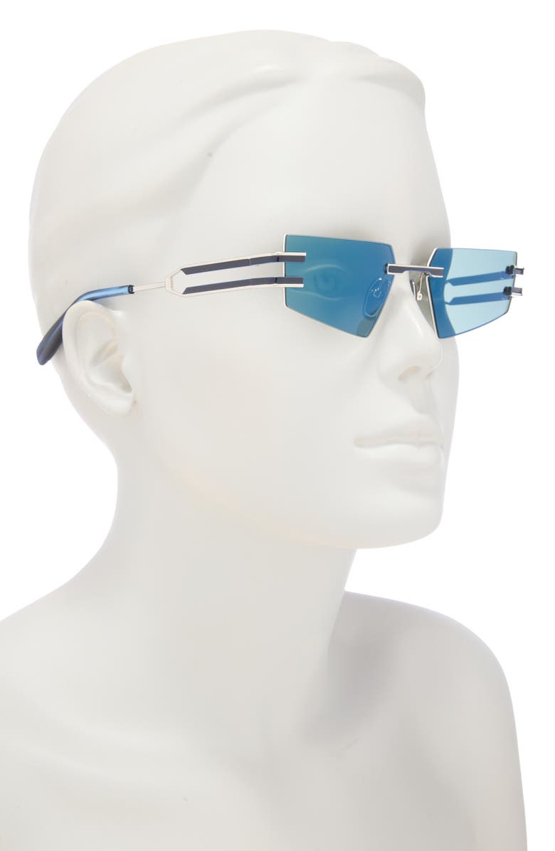 Balmain 54mm Rimless Novelty Sunglasses, Alternate, color,