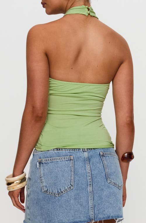 Princess Polly Quell Ruched Halter Top In Green