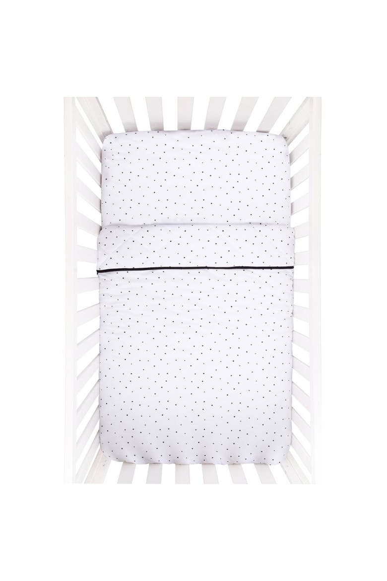 Baby Crib Bedding Sets Includes Crib Sheet, Quilted Blanket, Crib Skirt, and Baby Pillowcase, Alternate, color, Black & White Polka Dot