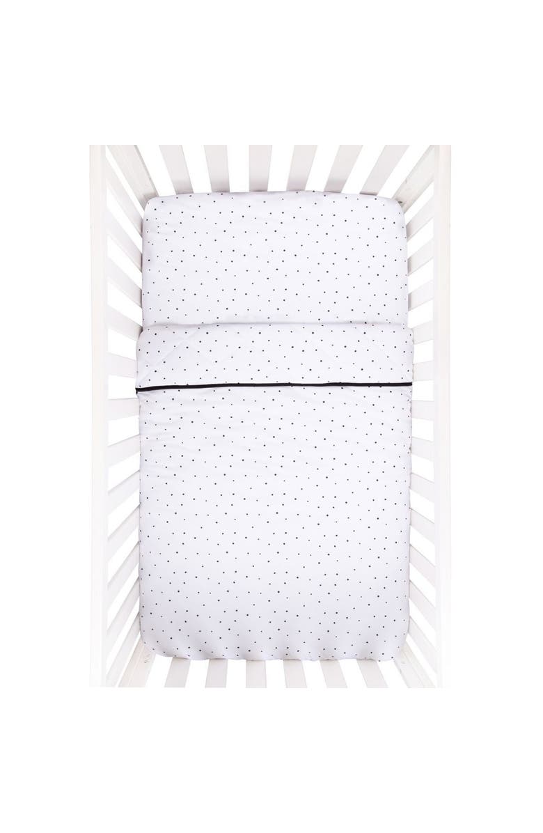 Crib Set Baby Crib Bedding Sets Includes Crib Sheet, Quilted Blanket, Crib Skirt, and Baby Pillowcase, Alternate, color, Black & White Polka Dot