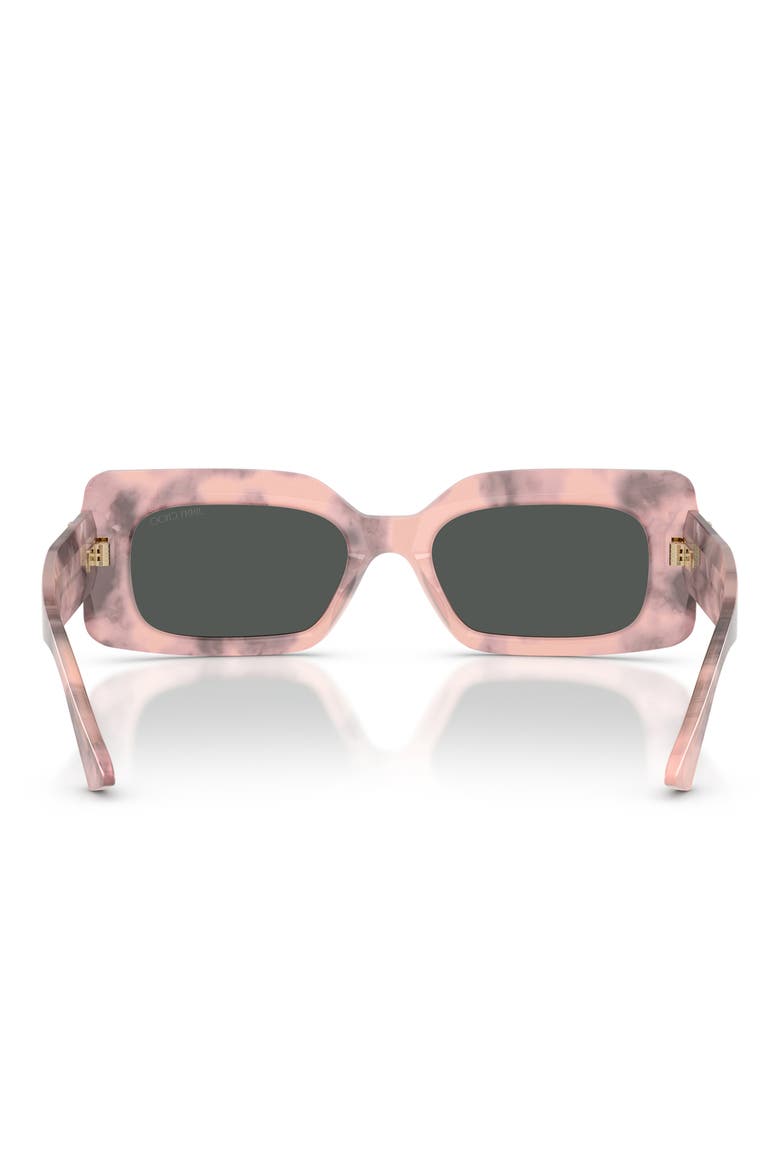 53mm Rectangular Sunglasses, Alternate, color, ROSE HAVANA / DARK GREY