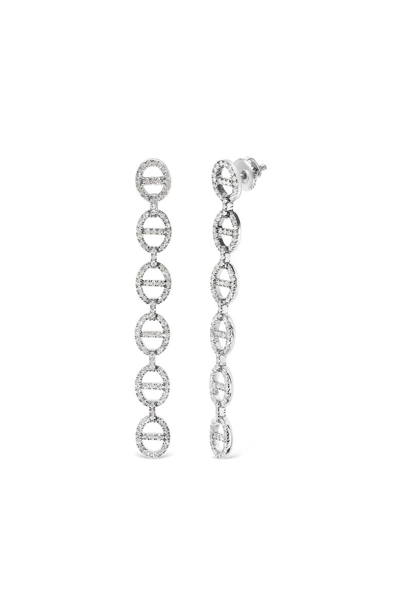 Haus of Brilliance Sterling Silver 1.0 Cttw Diamond Oval Design Dangle Earrings, Alternate, color, Silver
