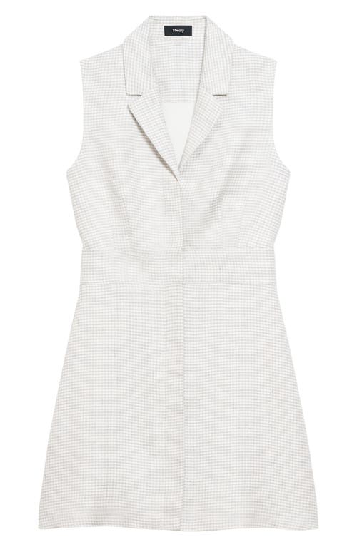 Theory Micro Houndstooth Linen Blend Minidress