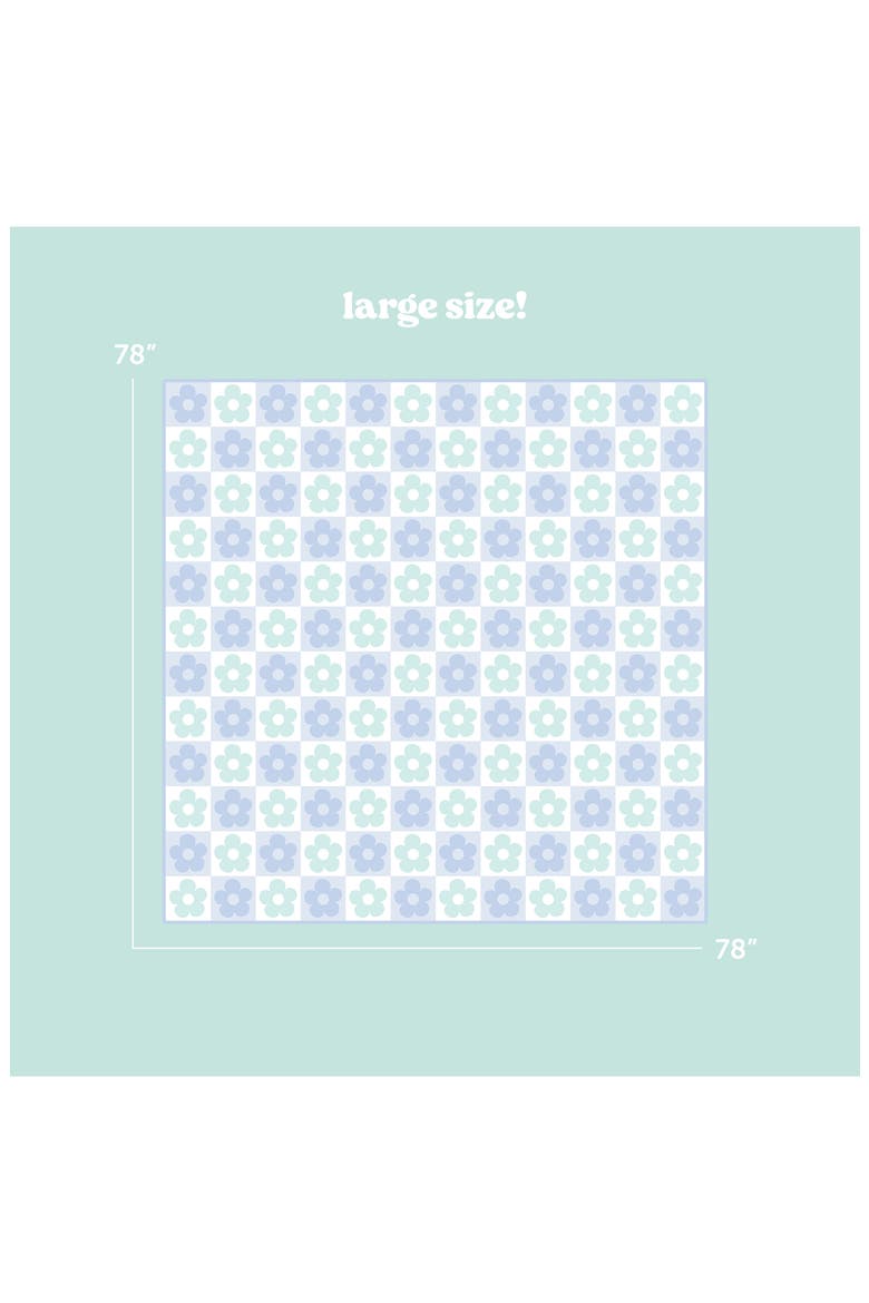 On-the-Go Quilted Blanket, Alternate, color, FLOWER CHECK BLUE