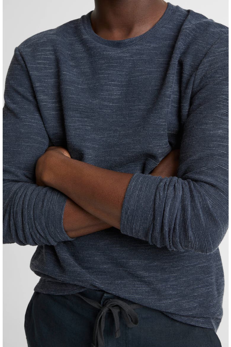 Double Knit Long Sleeve Crewneck T-Shirt, Alternate, color, HEATHER COASTAL