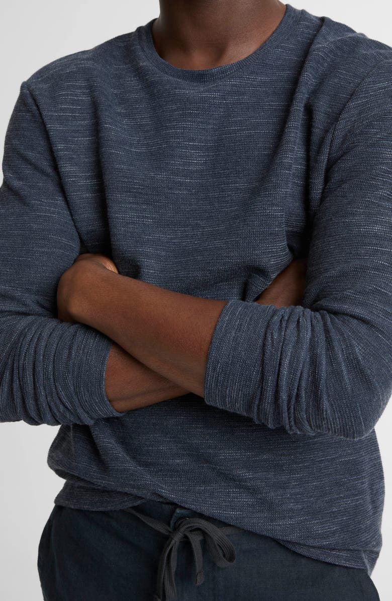 Vince Double Knit Long Sleeve Crewneck T-Shirt, Alternate, color, Heather Coastal