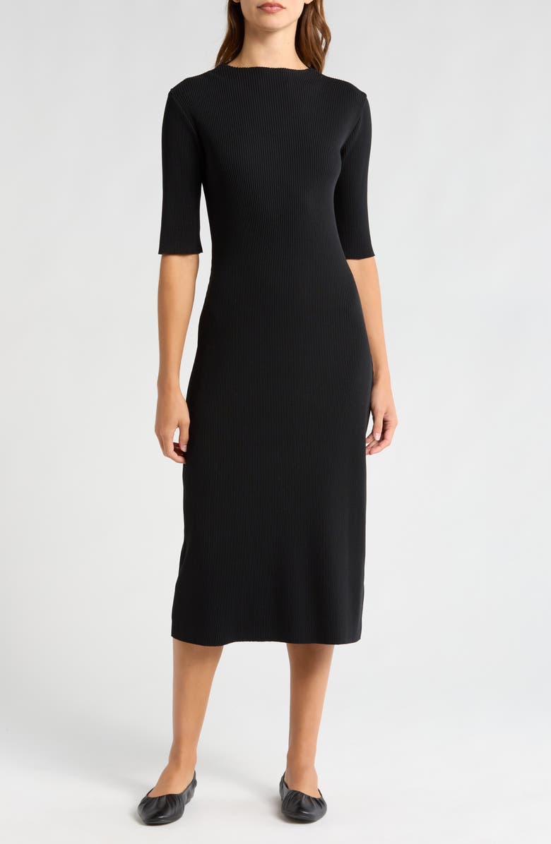 Vince Mock Neck Elbow Length Sleeve Dress, Main, color,