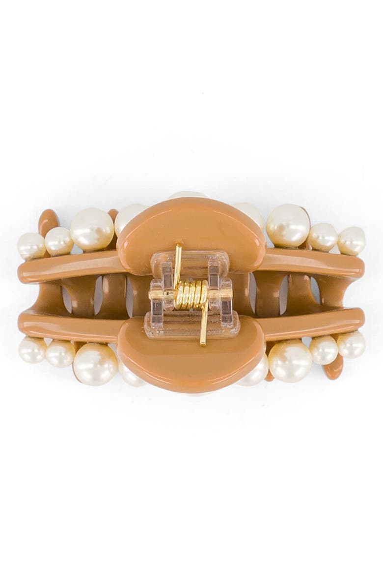 Alexandre de Paris Imitation Pearl Claw Clip, Alternate, color,