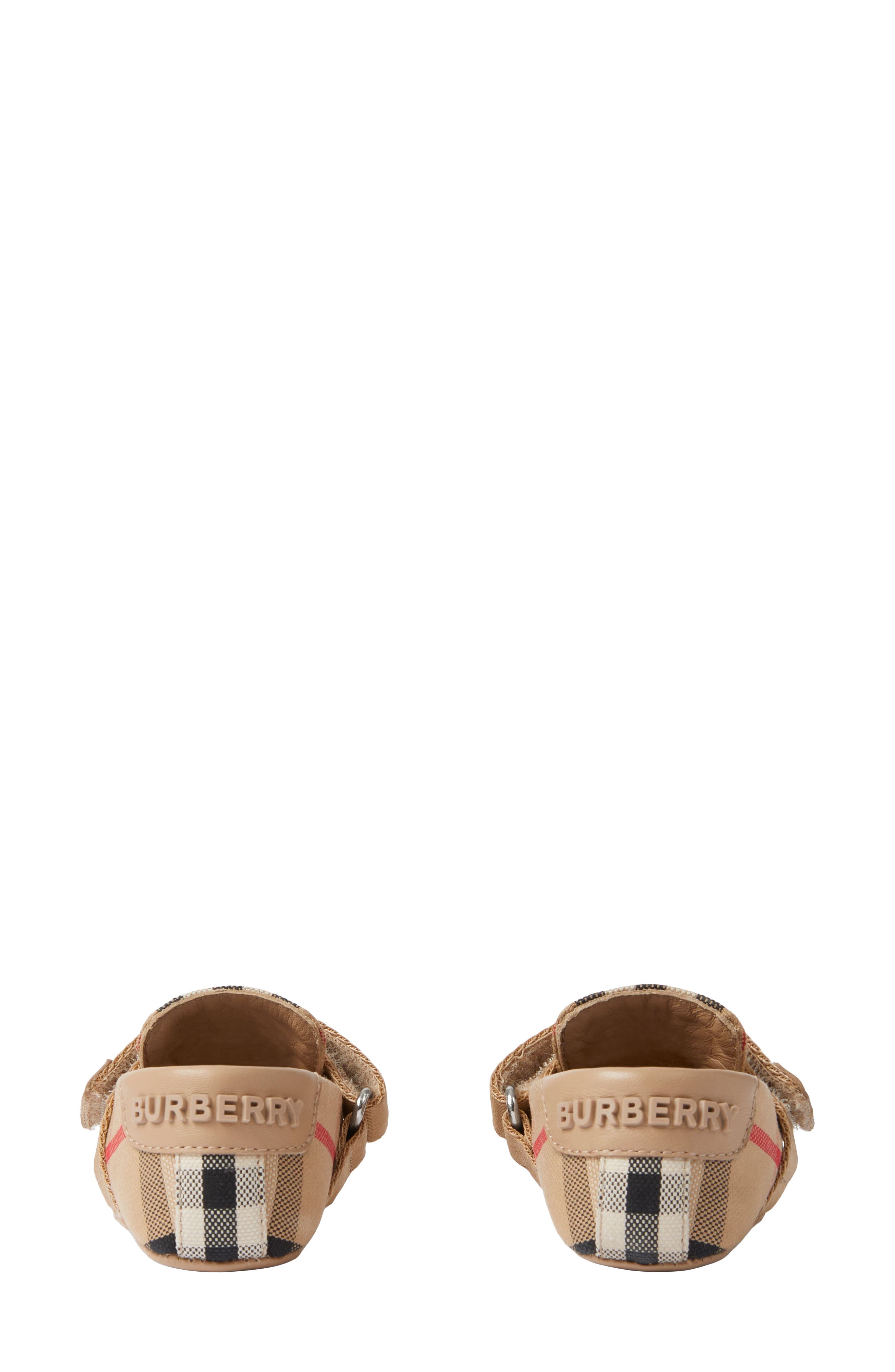 Burberry Josie Check Crib Shoe, Alternate, color, 