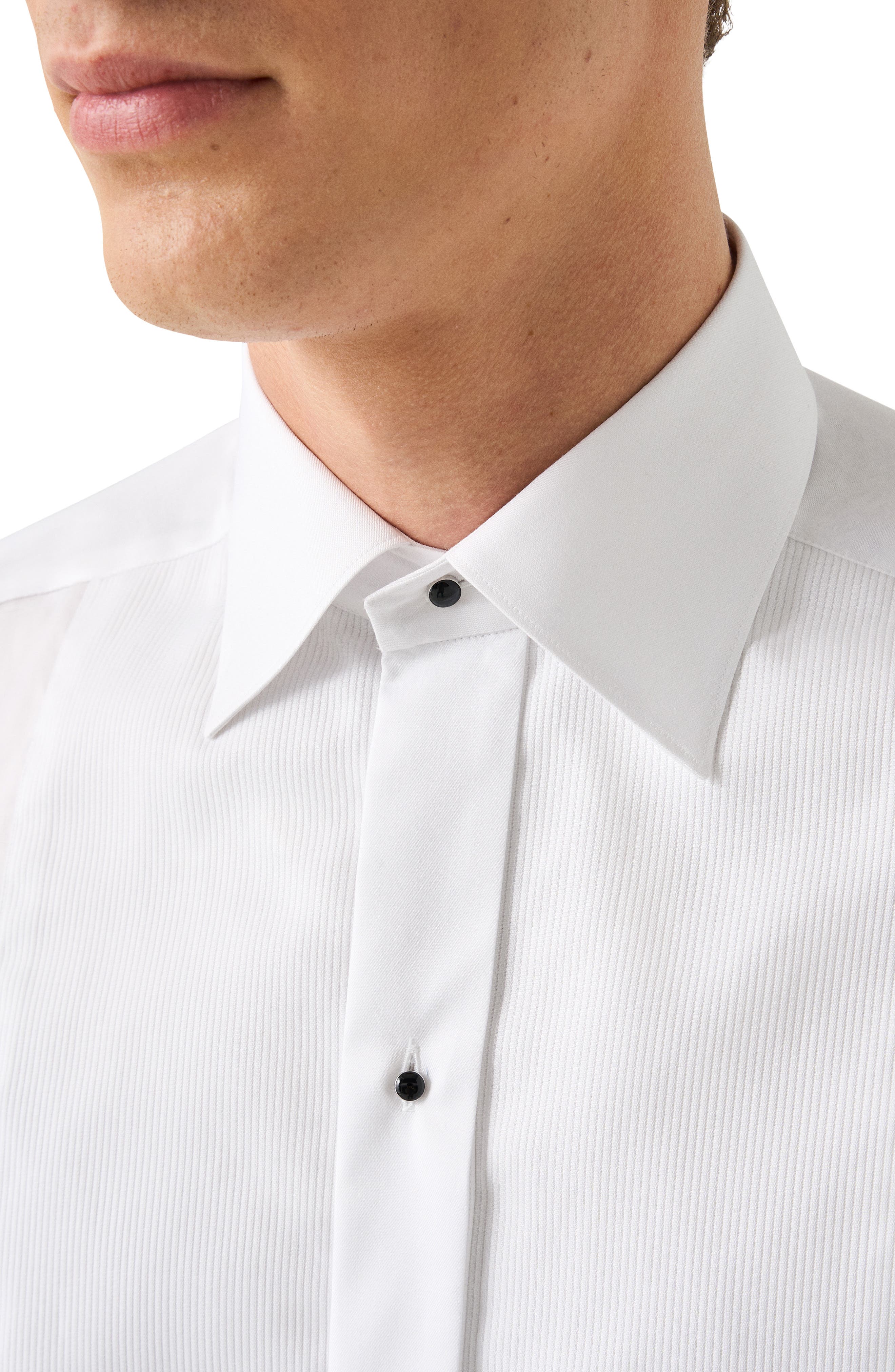 Slim Fit Striped Bib Tuxedo Shirt - image 2