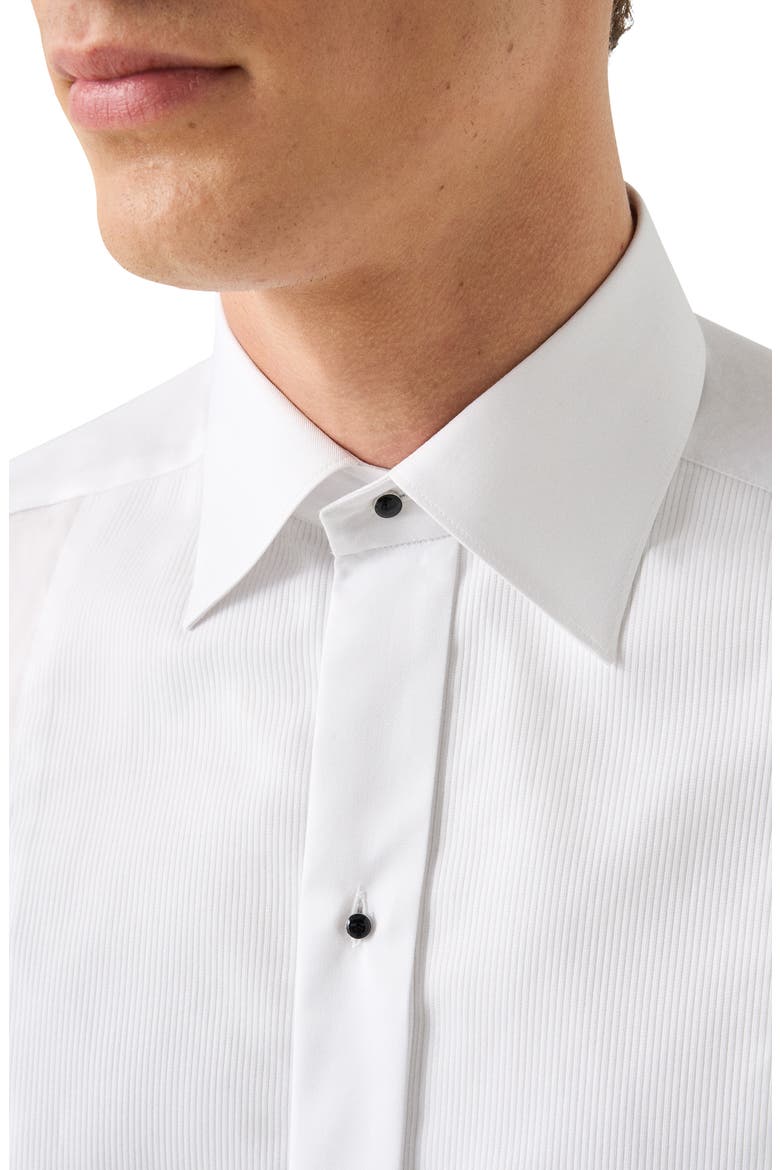 Slim Fit Striped Bib Tuxedo Shirt, Alternate, color, WHITE