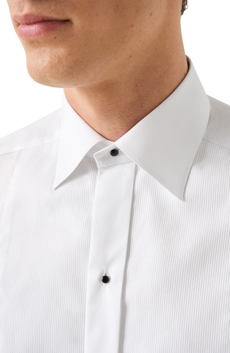 Eton Slim Fit Striped Bib Tuxedo Shirt, Alternate, color, White