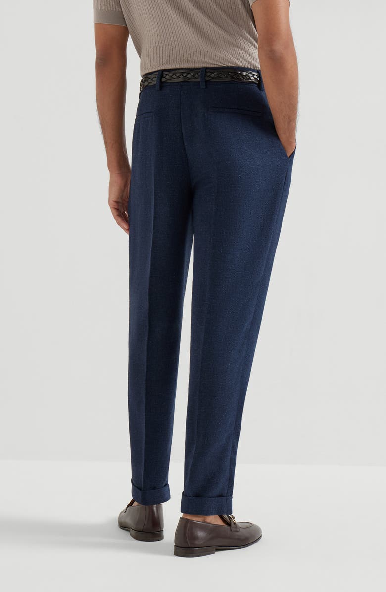 Brunello Cucinelli Trousers with pleats, Alternate, color, Navy Blue