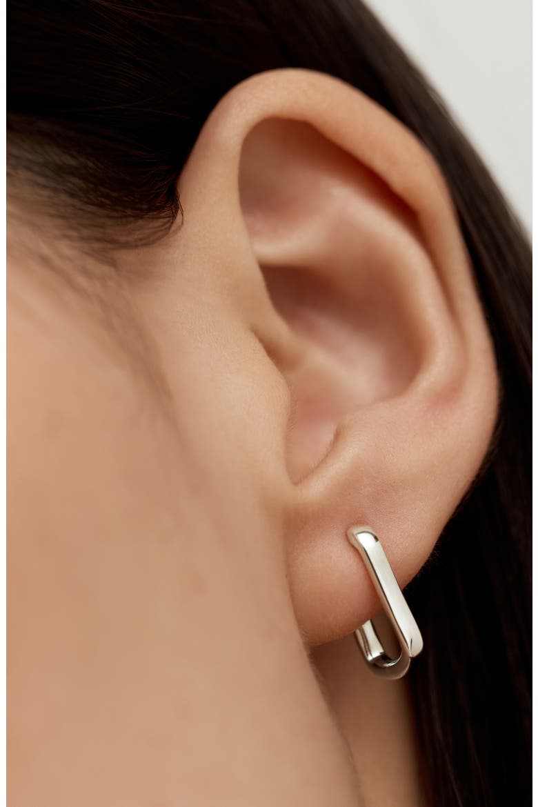 Alta Slim Huggie Hoop Earrings, Alternate, color, STERLING SILVER