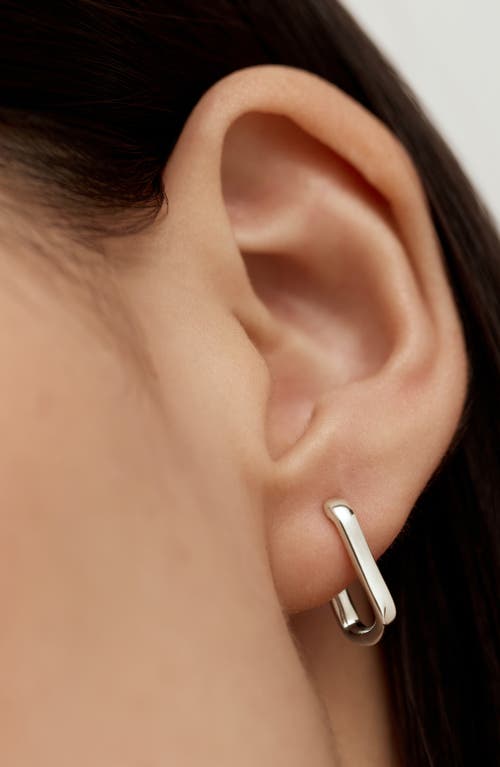 Monica Vinader Alta Slim Huggie Hoop Earrings In Metallic