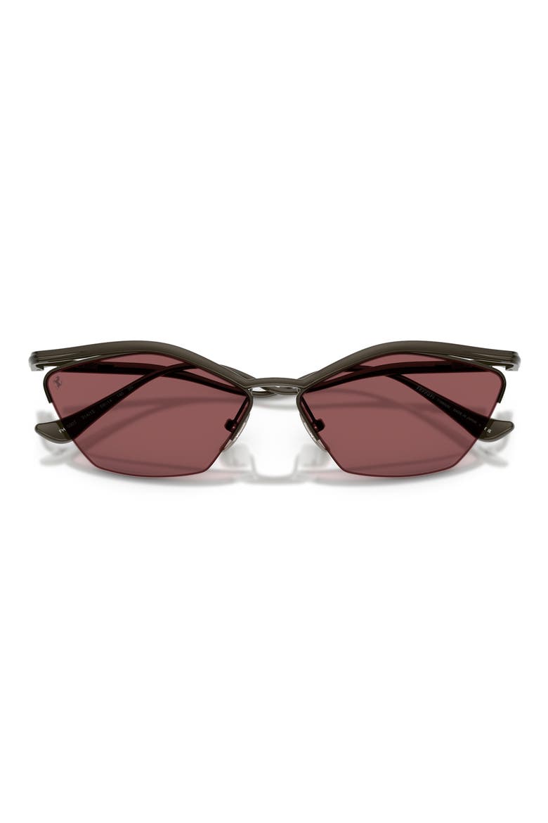 59mm Cat Eye Sunglasses, Alternate, color, GUNMETAL SHINY / RED
