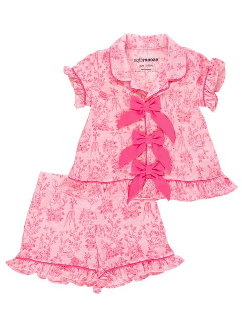 Short Sleeve Bow Ruffle Pajama Set (Baby)