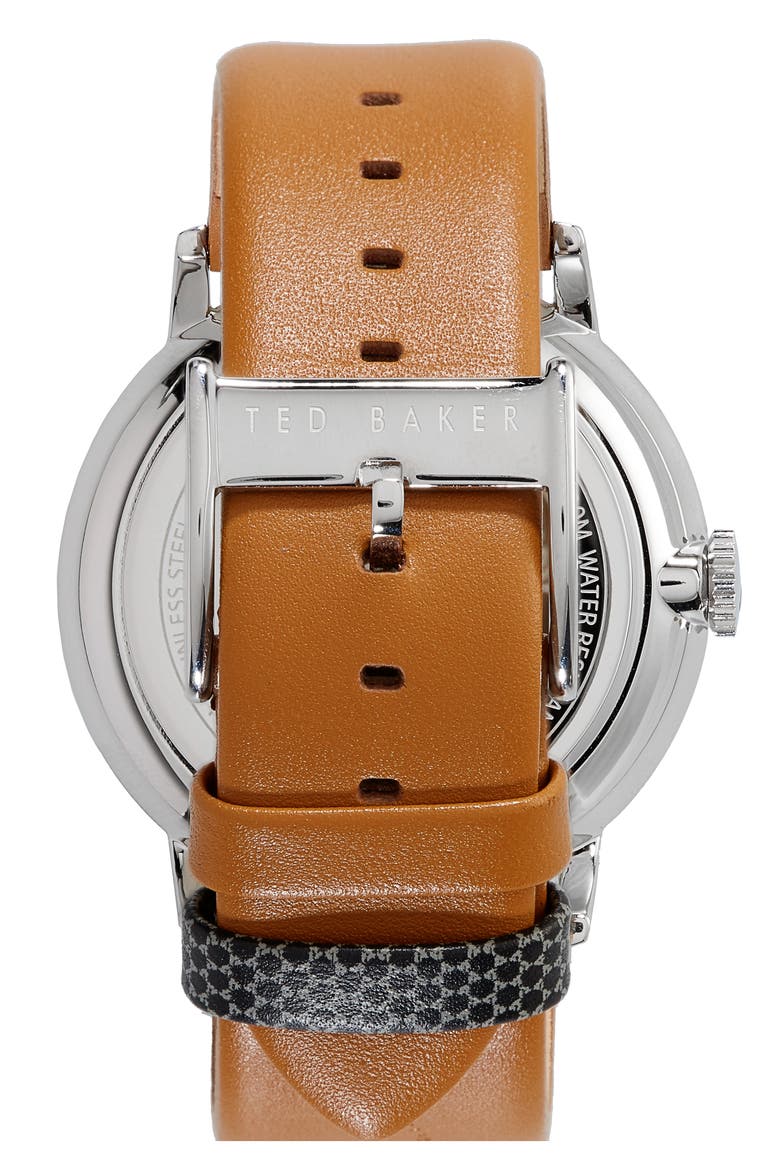 James Leather Strap Watch, 42mm, Alternate, color, BEIGE/ LIGHT BROWN