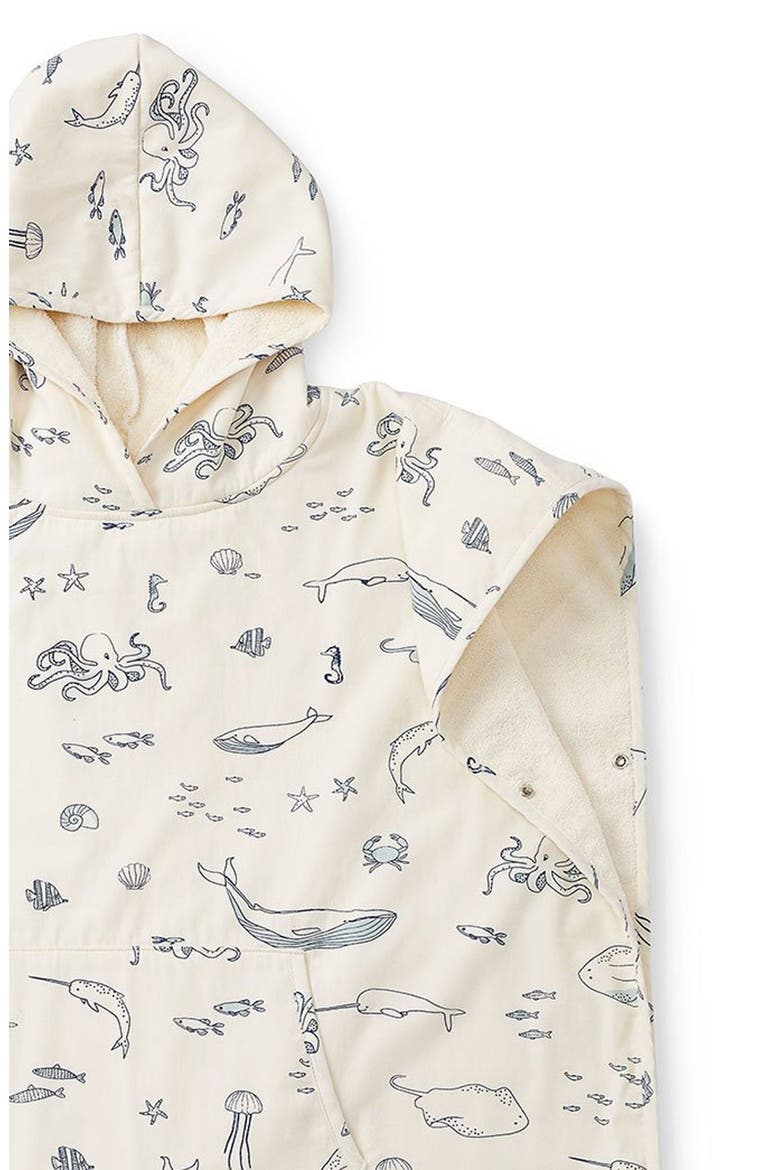 Cotton Hooded Towel Poncho, Alternate, color, LIFE AQUATIC