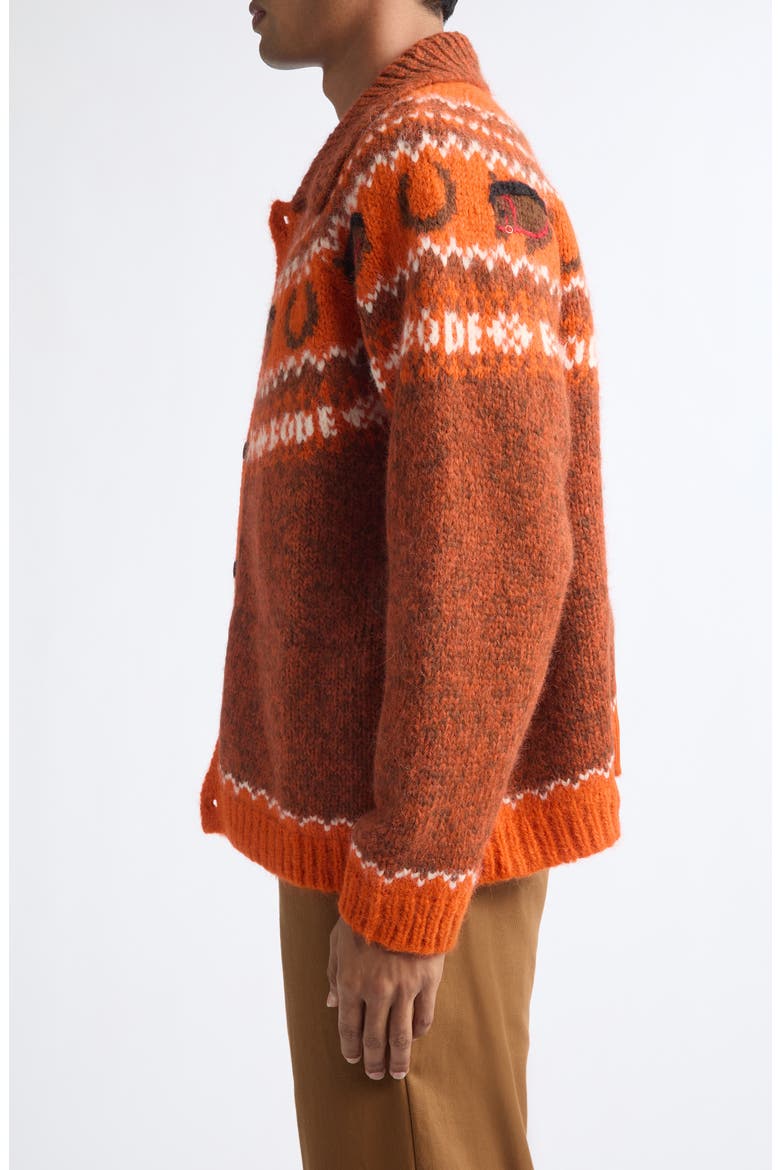 Corral Superfine Alpaca Blend Cardigan, Alternate, color, ORANGE MULTI