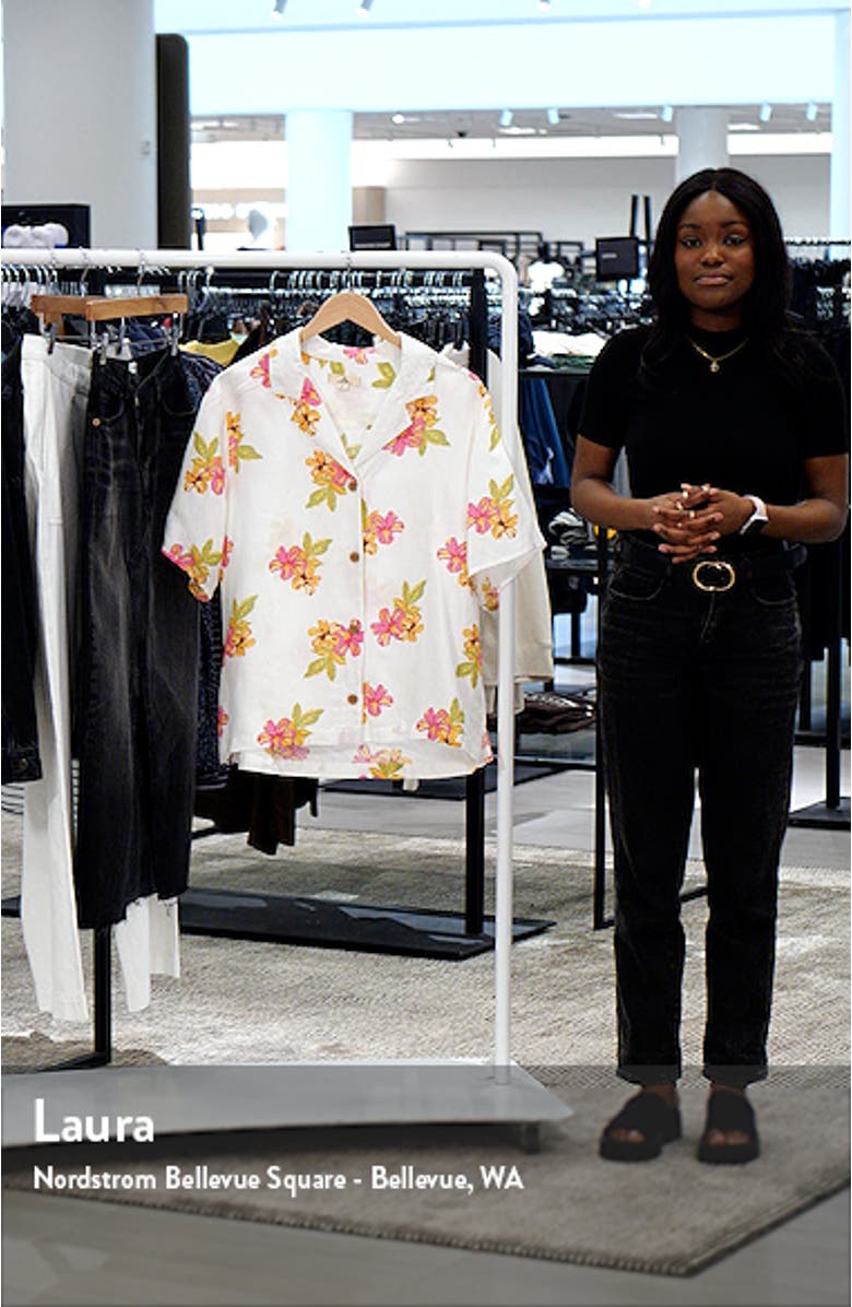 Cabana Floral Linen Blend Camp Shirt, sales video thumbnail