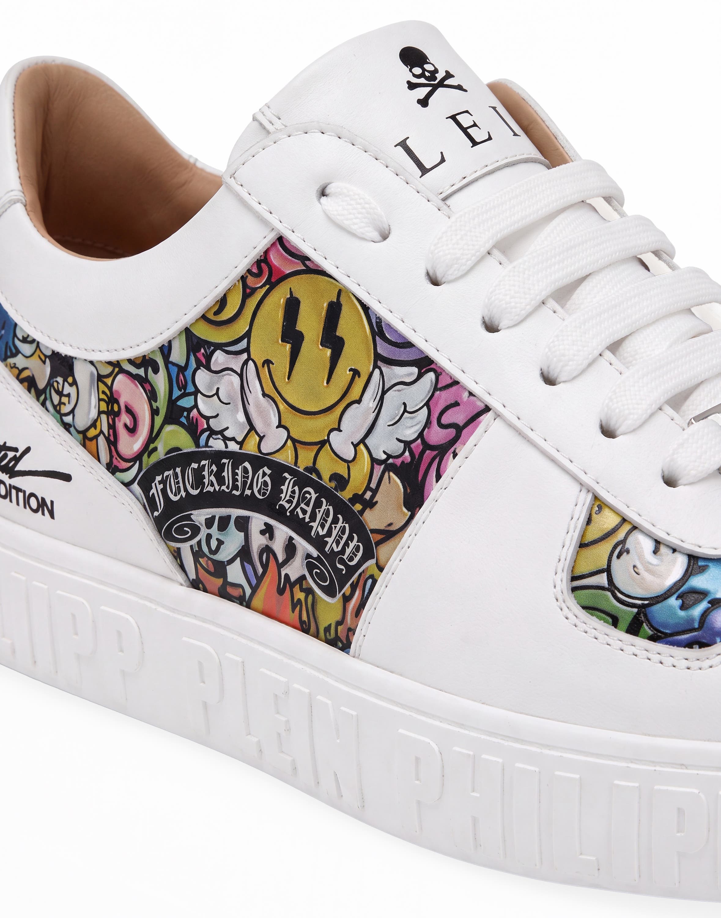 Lo-Top Sneakers Smile Unisex, Alternate, color, white