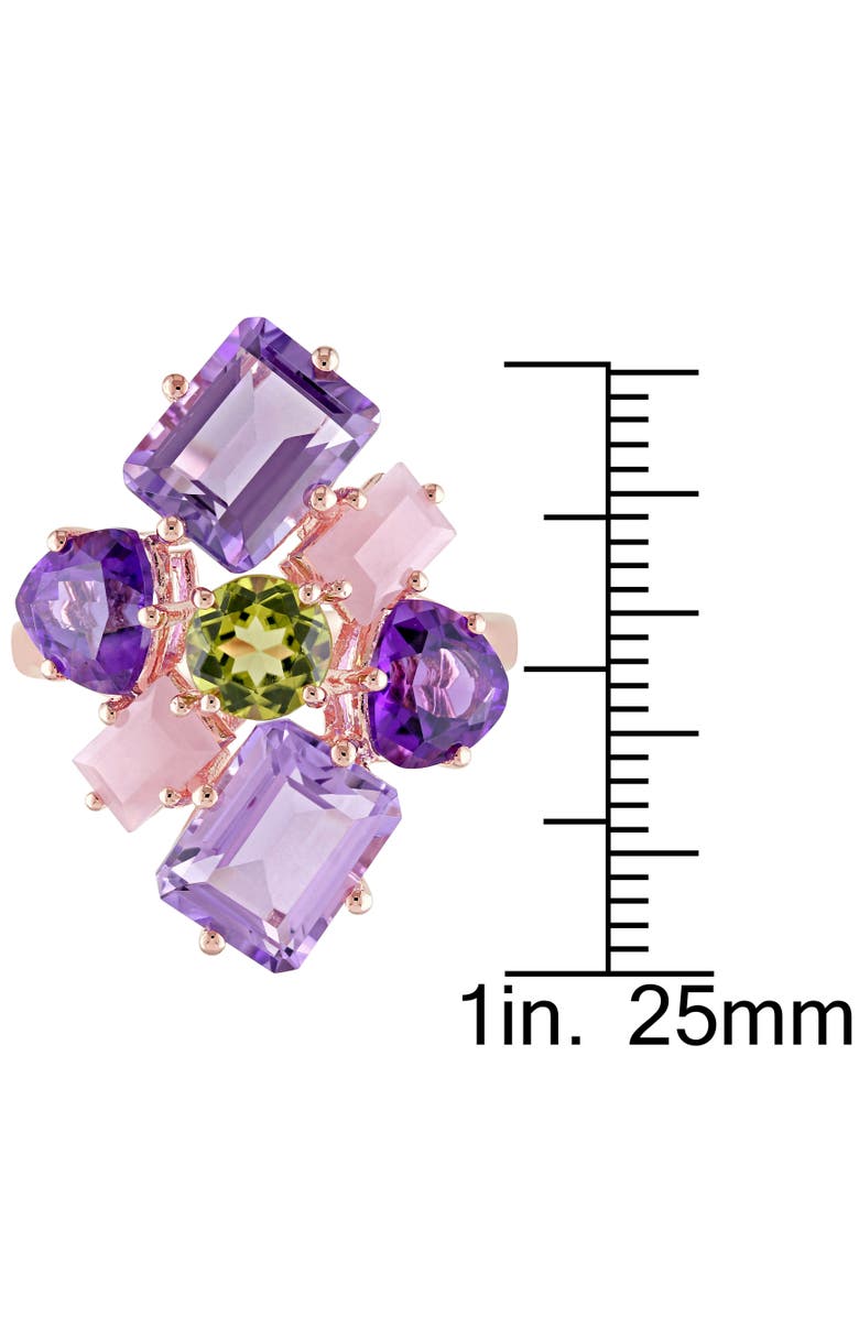 Julianna B. Multi-Gemstone Cluster Cocktail Ring 18k Rose Gold Plated, Alternate, color, Amethyst