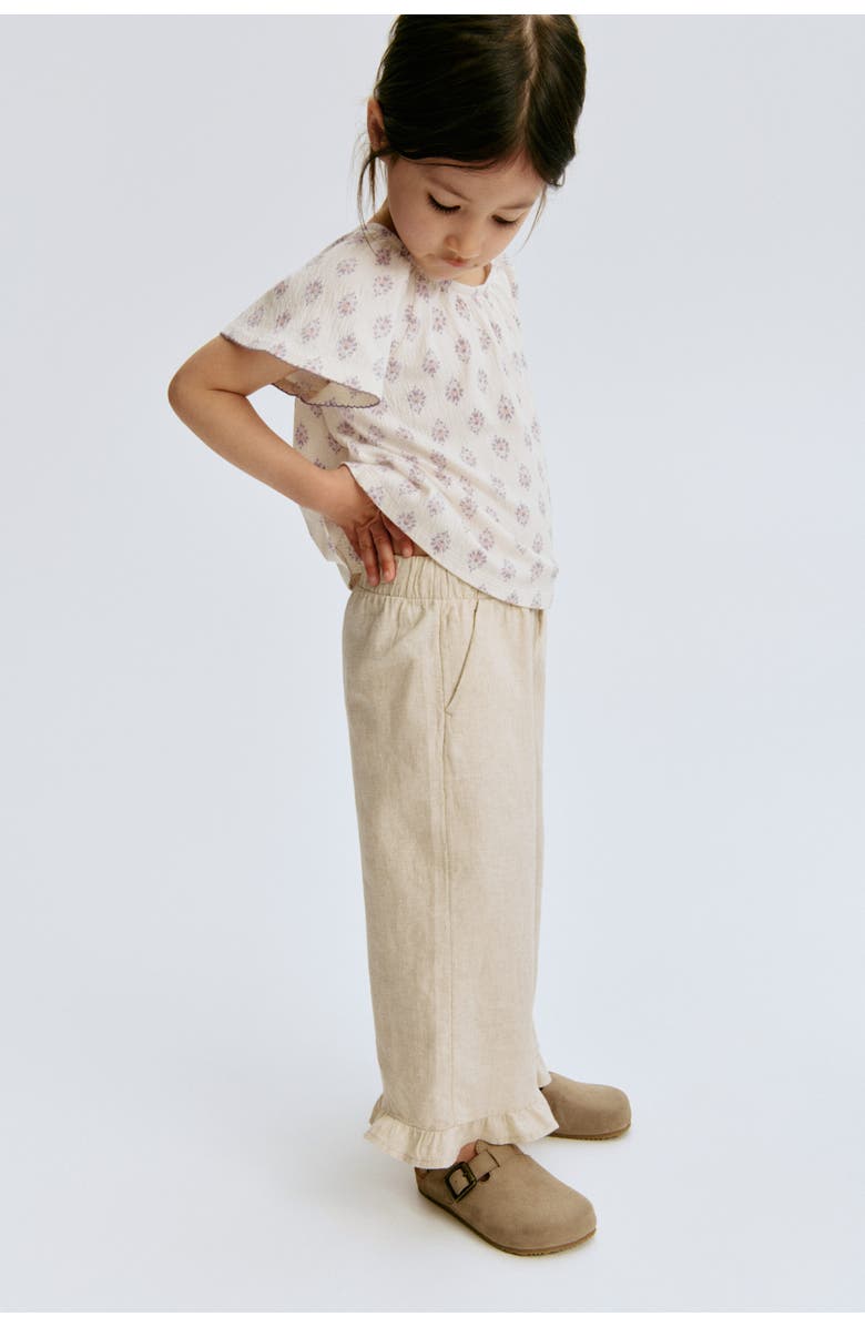 H&M Linen-blend Drawstring Trousers, Alternate, color, Natural Beige