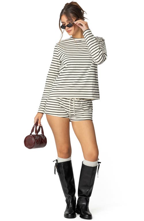 EDIKTED EDIKTED JORDYN STRIPE DRAWSTRING SHORTS 