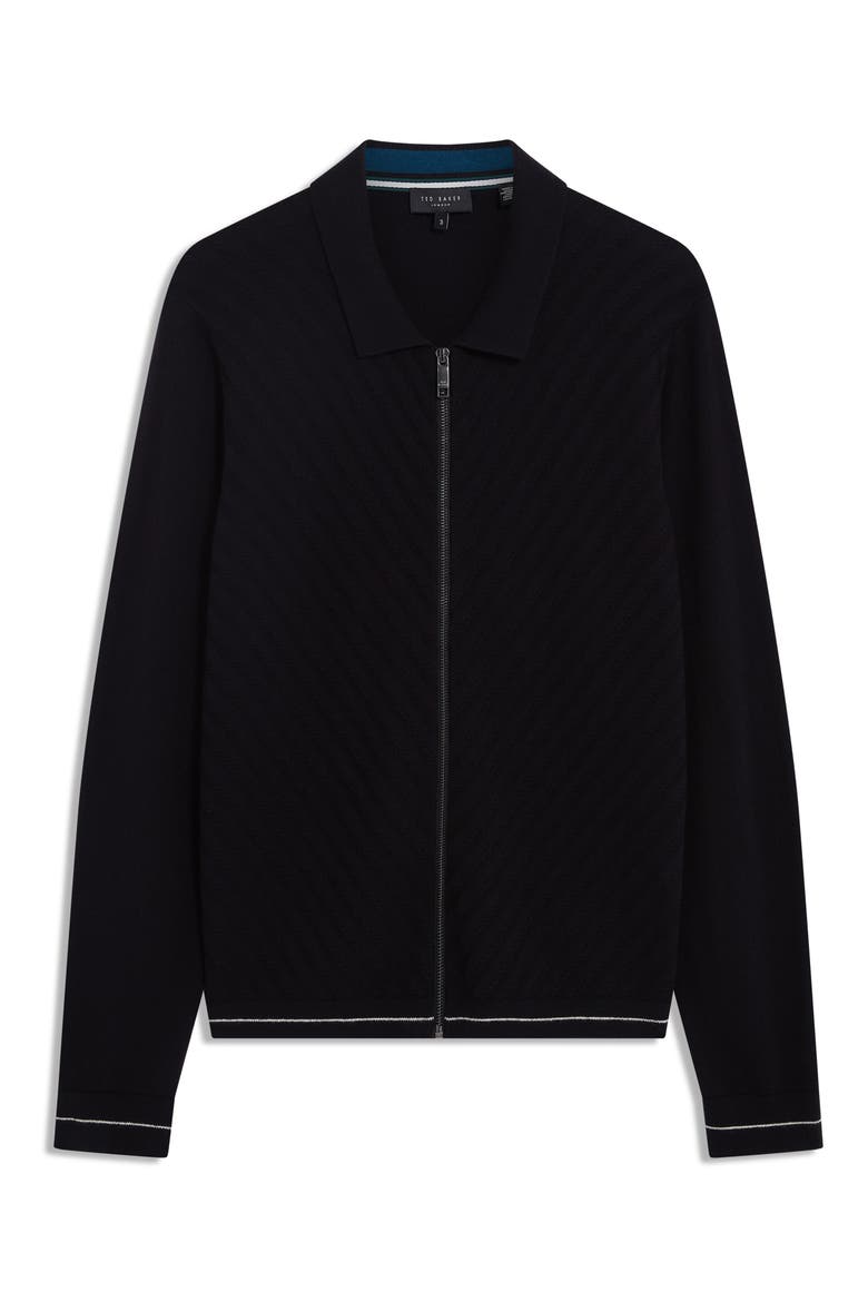 Lysand Cotton & Wool Zip-Up Jacket, Alternate, color, BLACK