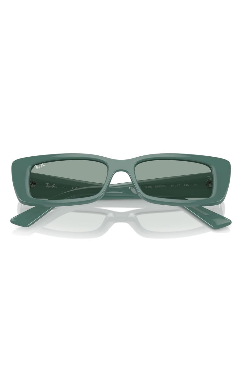 Ray-Ban Teru 54mm Rectangle Sunglasses, Main, color, Dark Green
