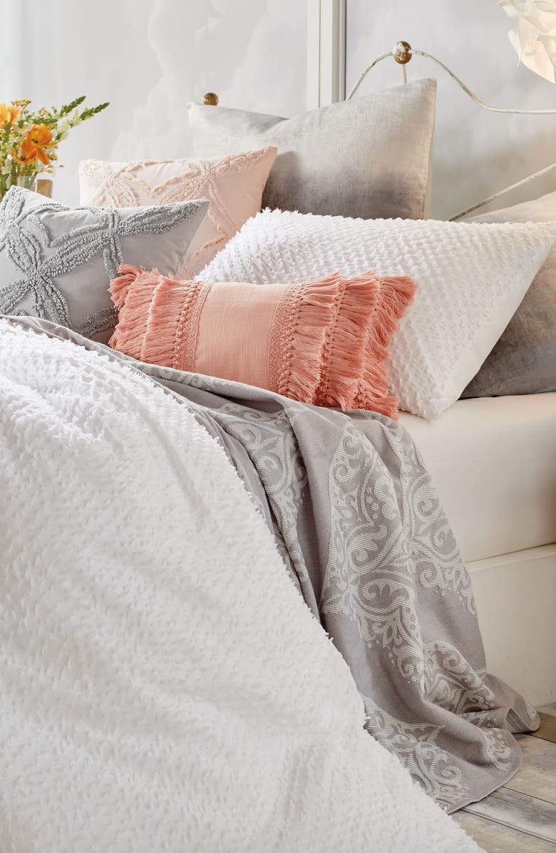 Peri Home Dot Fringe Duvet Cover, Alternate, color,