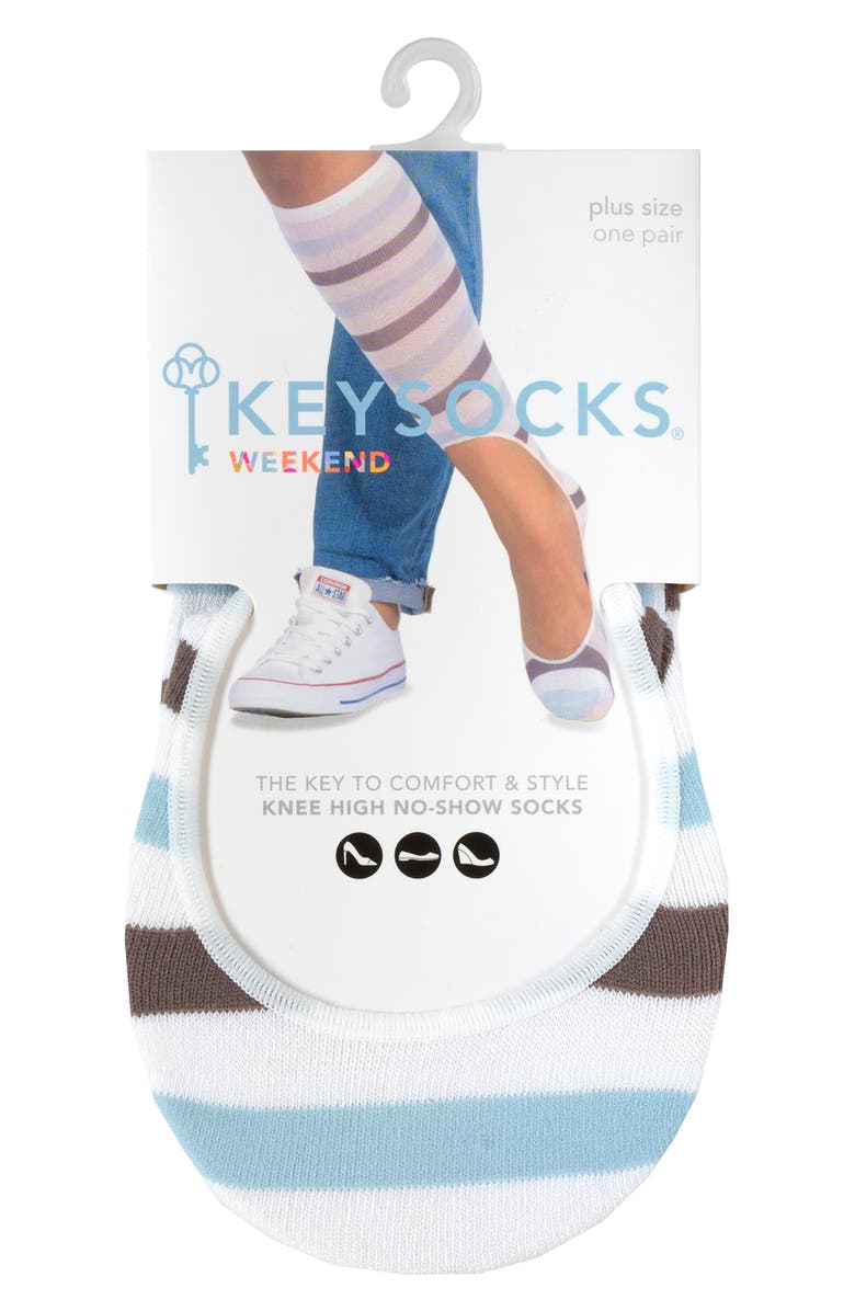  Keysocks Weekend 3-Pack No-Show Knee High Socks, Main, color, 