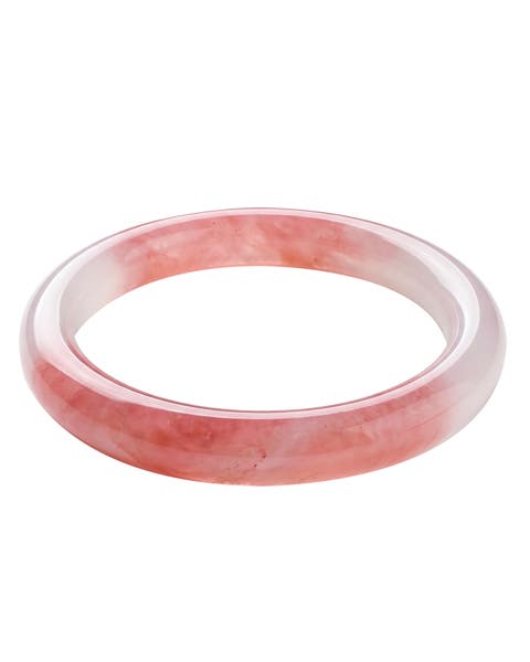 Blush Skinny Pink Skinny Round Jade Stone Bangle