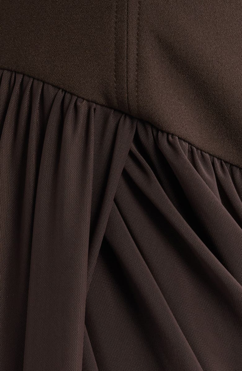 Black Halo Elara Corset Midi Dress, Alternate, color, Espresso