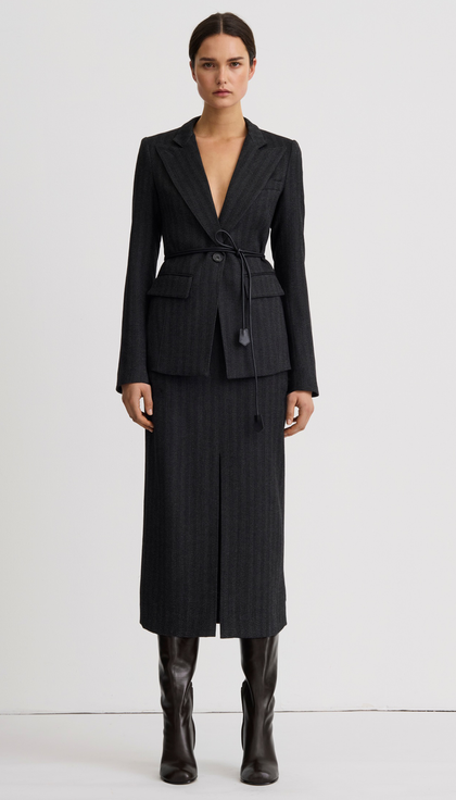 Longline Peaked Lapel Blazer