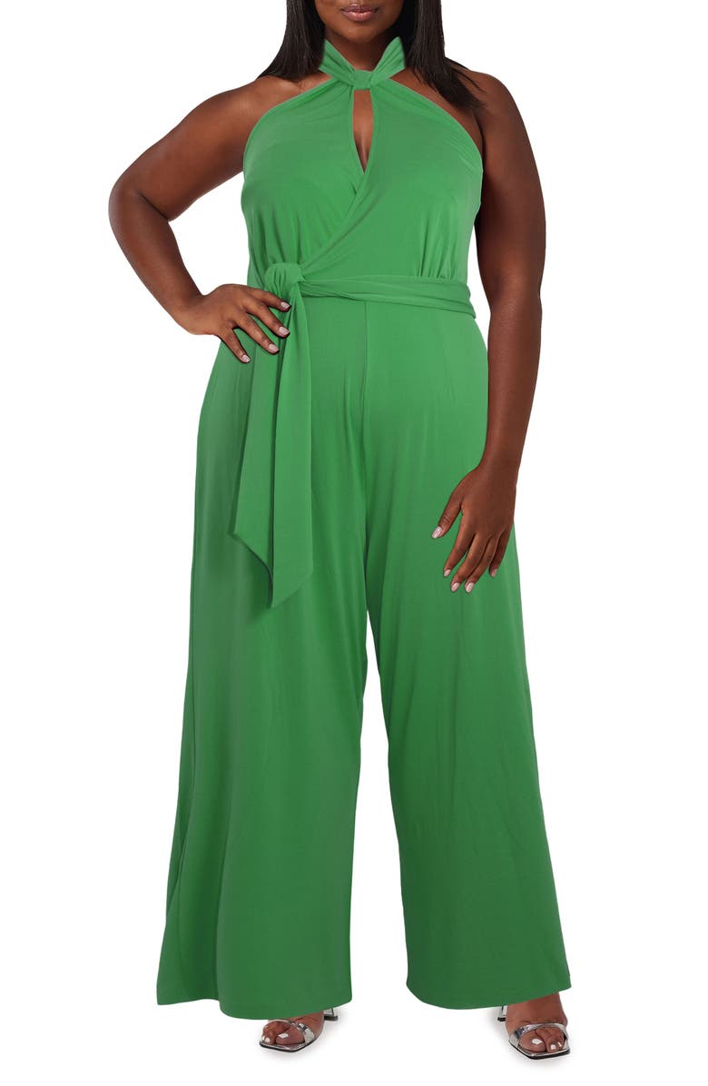 Marée Pour Toi Wide Leg Halter Jumpsuit, Main, color,