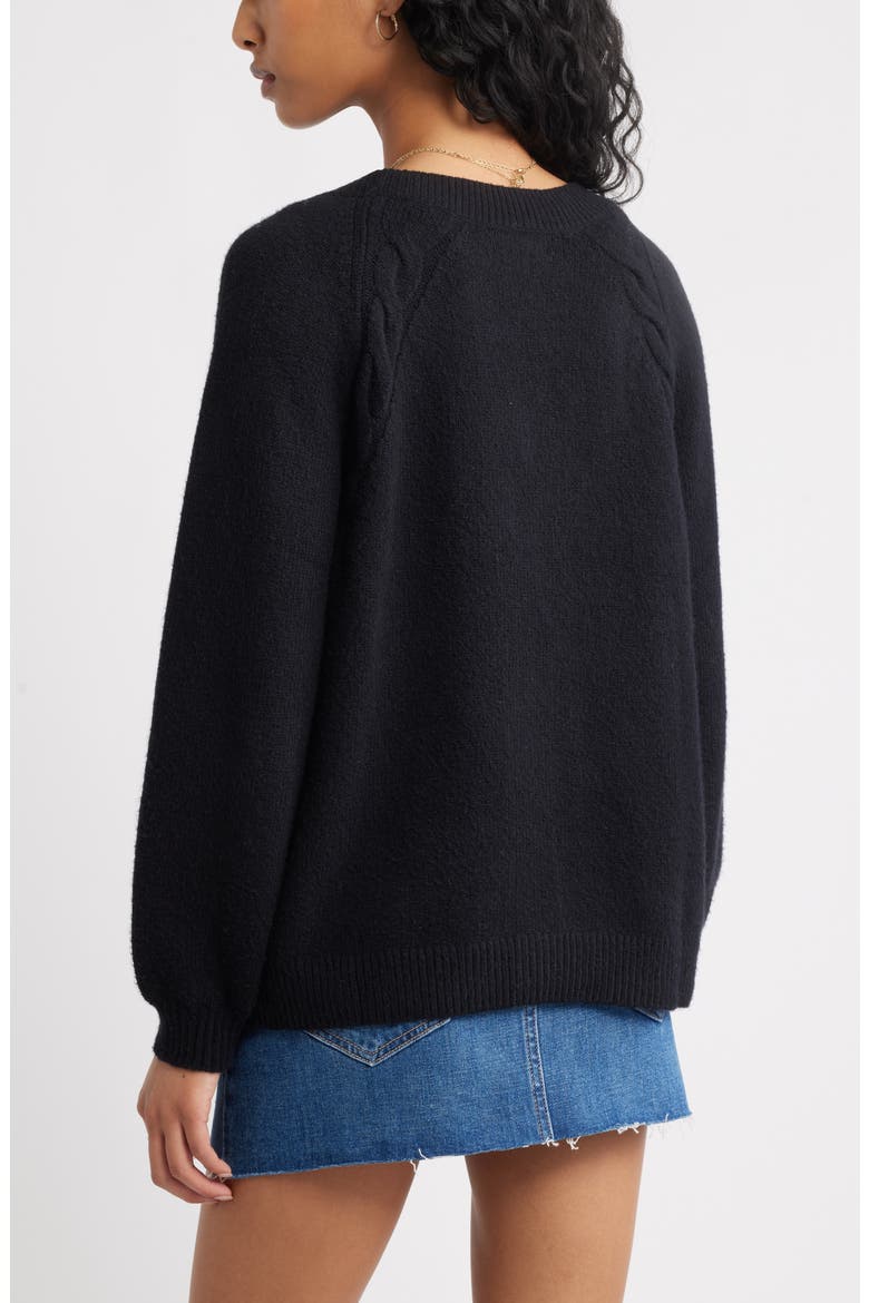 Relaxed Everyday Cardigan, Alternate, color, BLACK