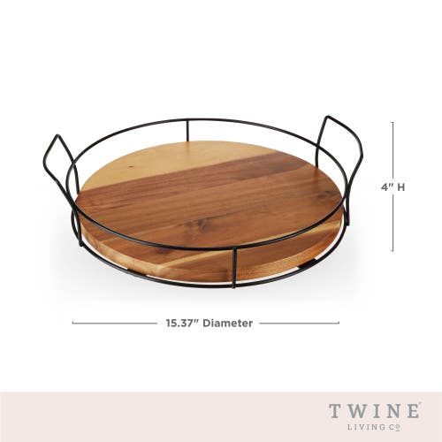 Twine Modern Manor Acacia Cocktail Tray In Brown