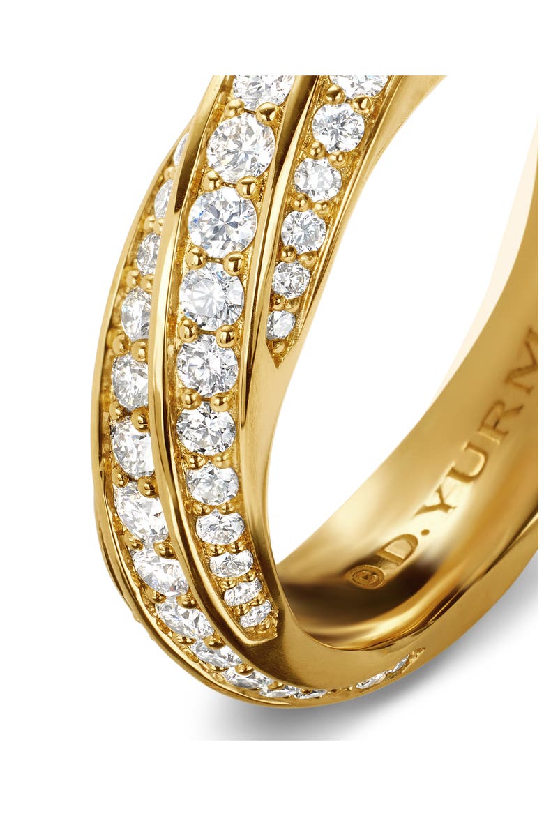 Cable Edge™ Band Ring in Recycled 18K Yellow Gold with Pavé Diamonds, Alternate, color, 18K GOLD RECYCLED