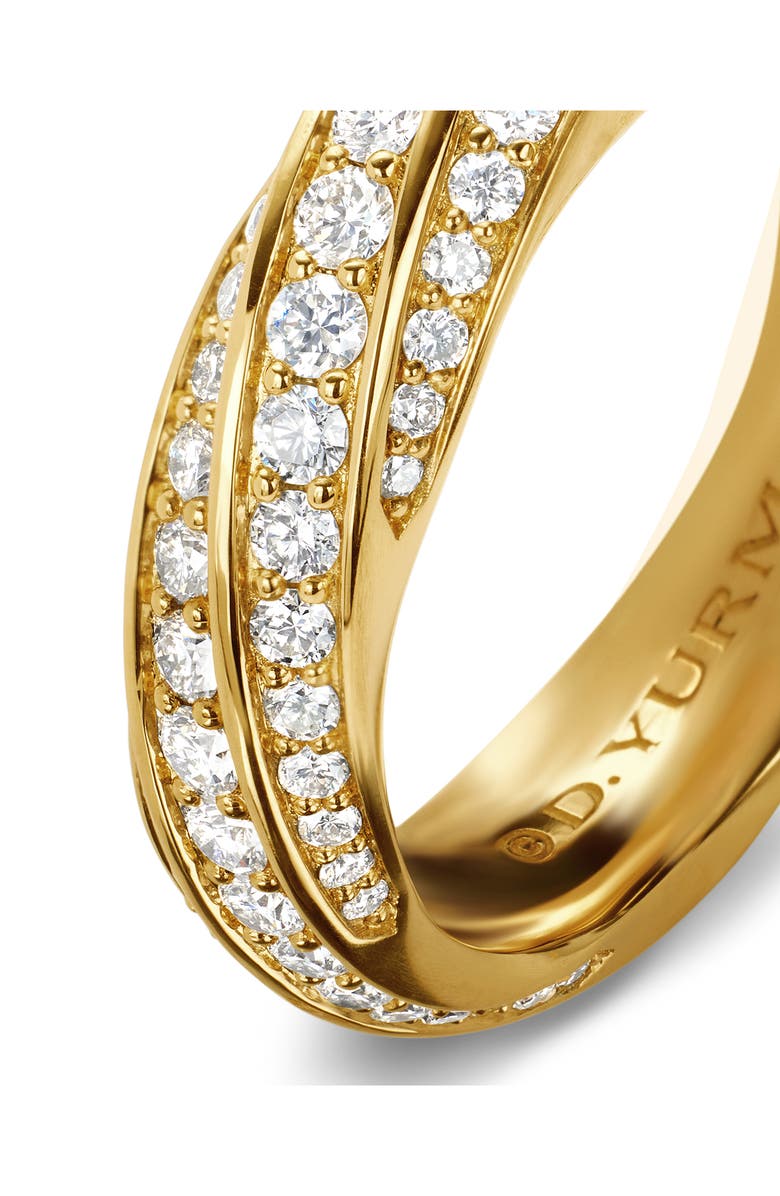 David Yurman Cable Edge<sup>™</sup> Band Ring in Recycled 18K Yellow Gold with Pavé Diamonds, Alternate, color, 18K Gold Recycled