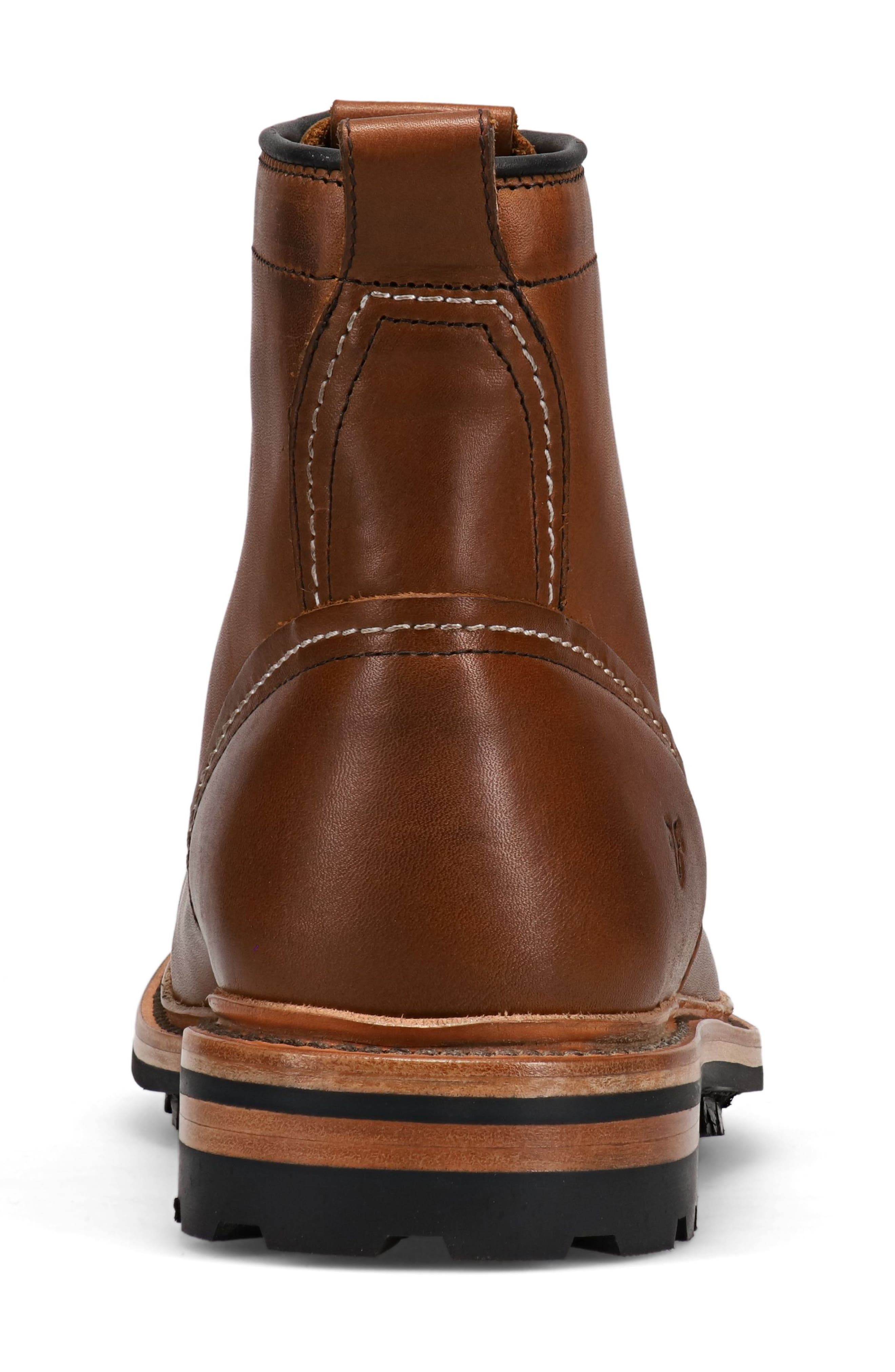 Frye Hudson Lug Work Boot, Alternate, color, Caramel