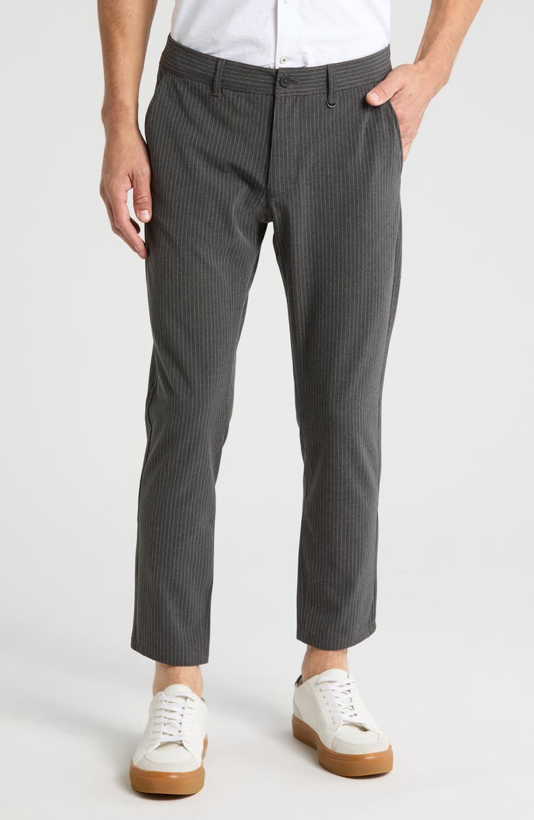 DENIM AND FLOWER Char Pinstripe City Pants, Main, color, 