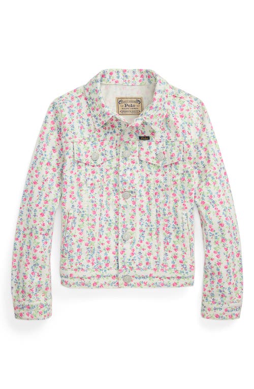 Polo Ralph Lauren Toddler And Little Girls Floral Canvas Trucker Jacket In Meadow Floral