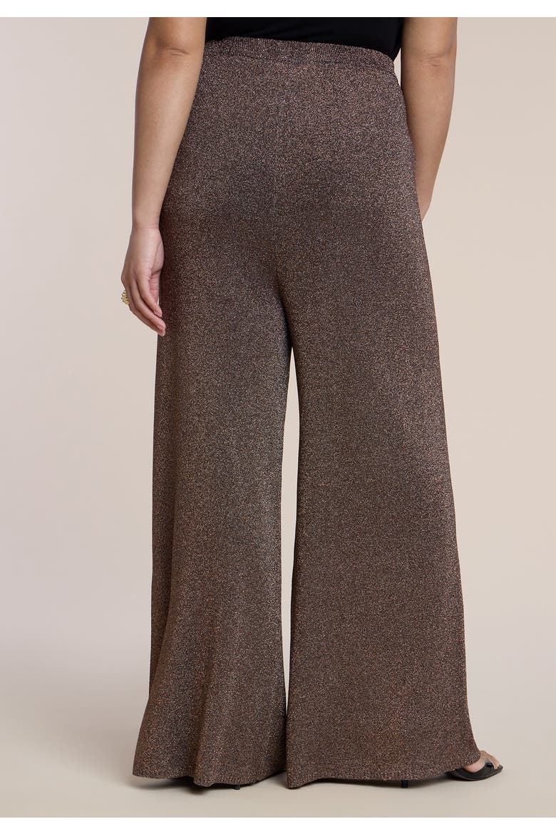 Shimmer Knit Wide Leg Sweater Pant, Alternate, color, BURNISHED GOLD