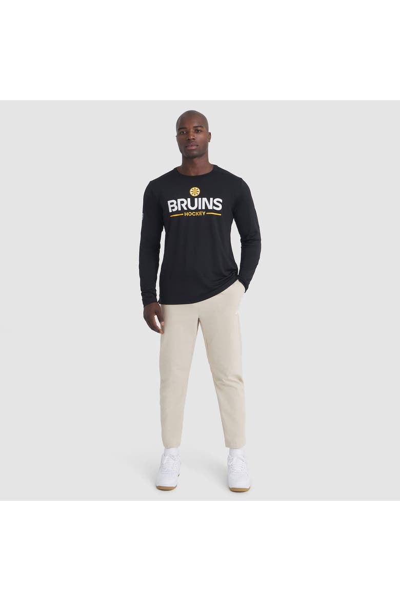 Men's Fanatics Black Boston Bruins Authentic Pro Rink Tech Long Sleeve T-Shirt, Alternate, color, Black