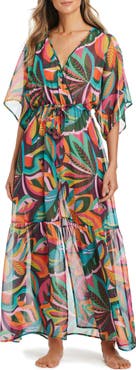 BLEU by Rod Beattie Floral Surplice Cover-Up Maxi Dress