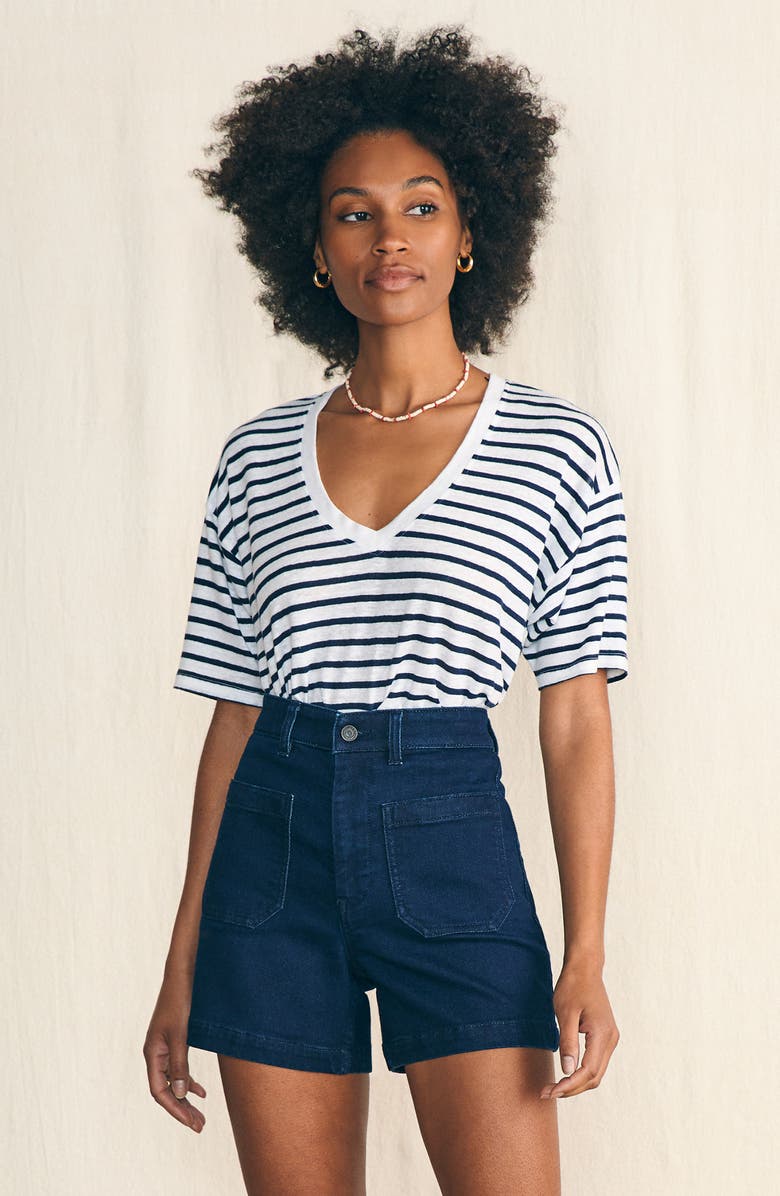 Faherty High Waist Denim Shorts, Alternate, color, 