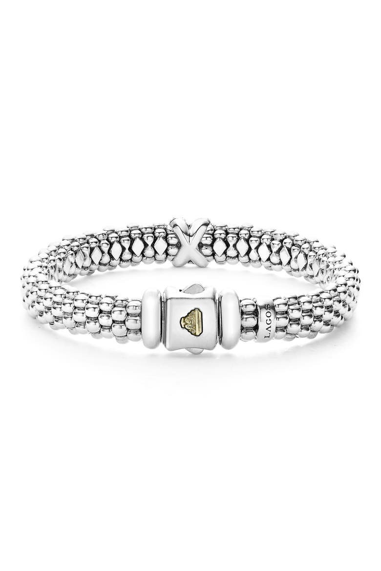 Diamond Lux Single Station X Bracelet, Alternate, color, SILVER/ GOLD