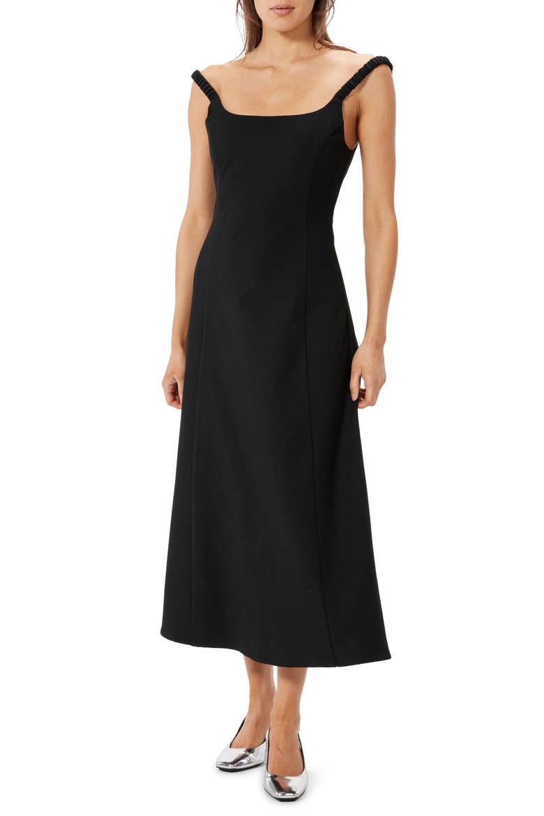 Icon Sleeveless A-Line Midi Dress, Main, color, BLACK